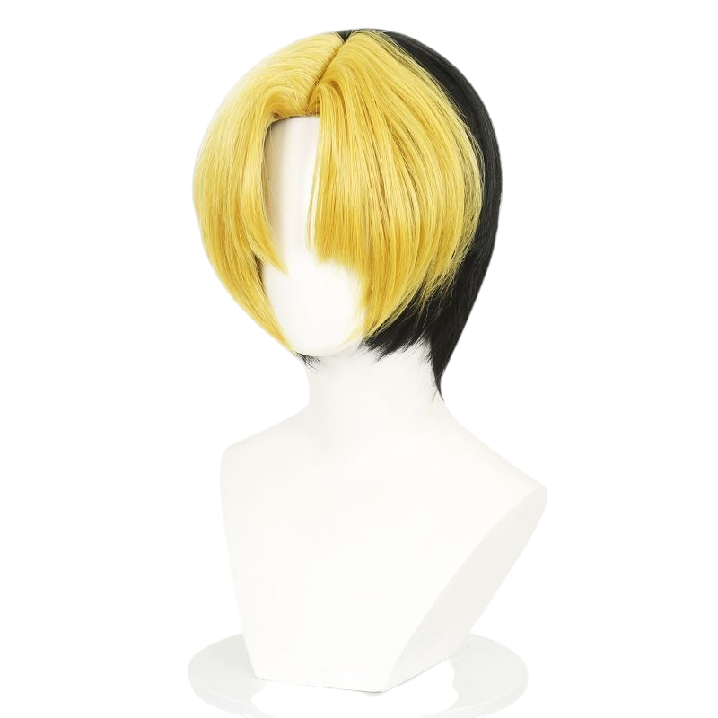 White Smoke Hikaru Shindo Cosplay Wig - Hikaru no Go (Gold and Black Spliced) (FEVERCOS)