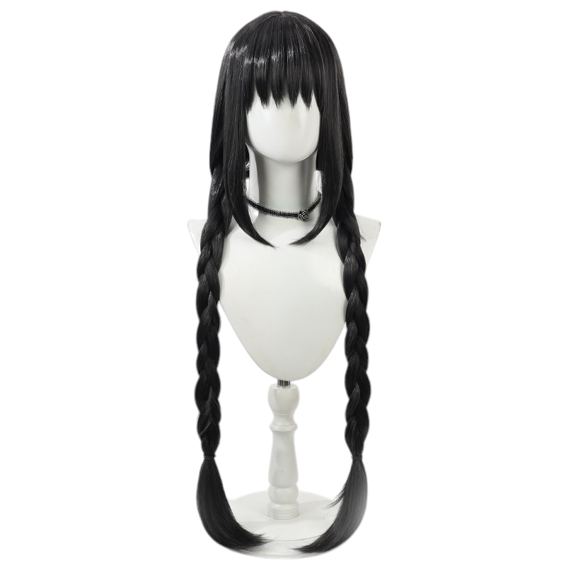 White Smoke Akemi Homura Cosplay Wig - Puella Magi Madoka Magica (Black Long Scalp) (FEVERCOS)