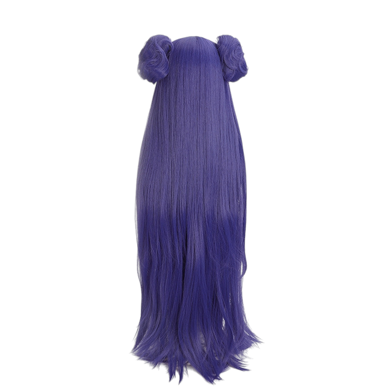 White Smoke Shampoo Cosplay Wig - Ranma 1/2 (Purple Twin Buns Long) (FEVERCOS)
