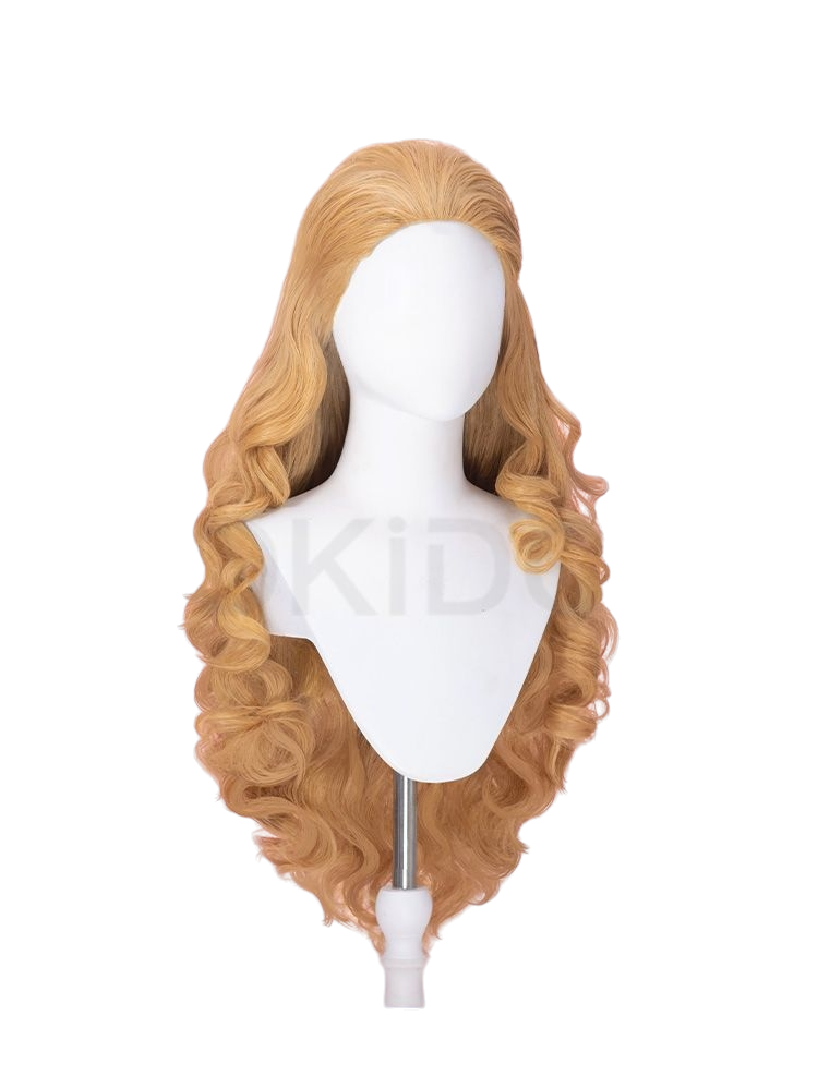 White Smoke Scarlet Witch Cosplay Wig - Marvel Rivals (80cm Burgundy Curly Teased) (FEVERCOS)