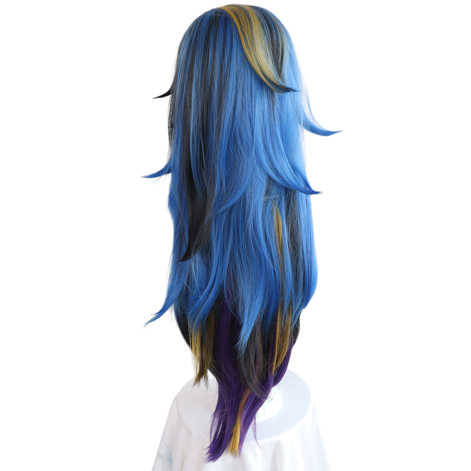 Dark Slate Blue Yone (Heartsteel Prestige) Cosplay Wig - League of Legends (White/Neon) (FEVERCOS) LOL