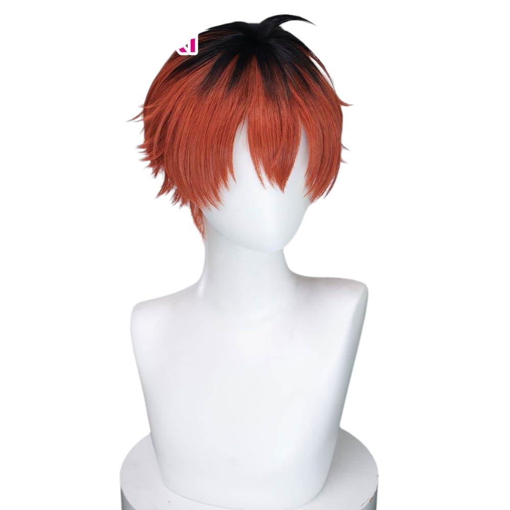 White Smoke Stark Cosplay Wig - Frieren: Beyond Journey's End (Black/Red Highlight Short) (FEVERCOS)