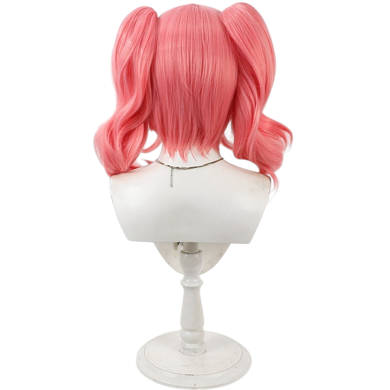 White Smoke Makina Nakajima Cosplay Wig - Macross Delta (Pink Twin Buns) (FEVERCOS)