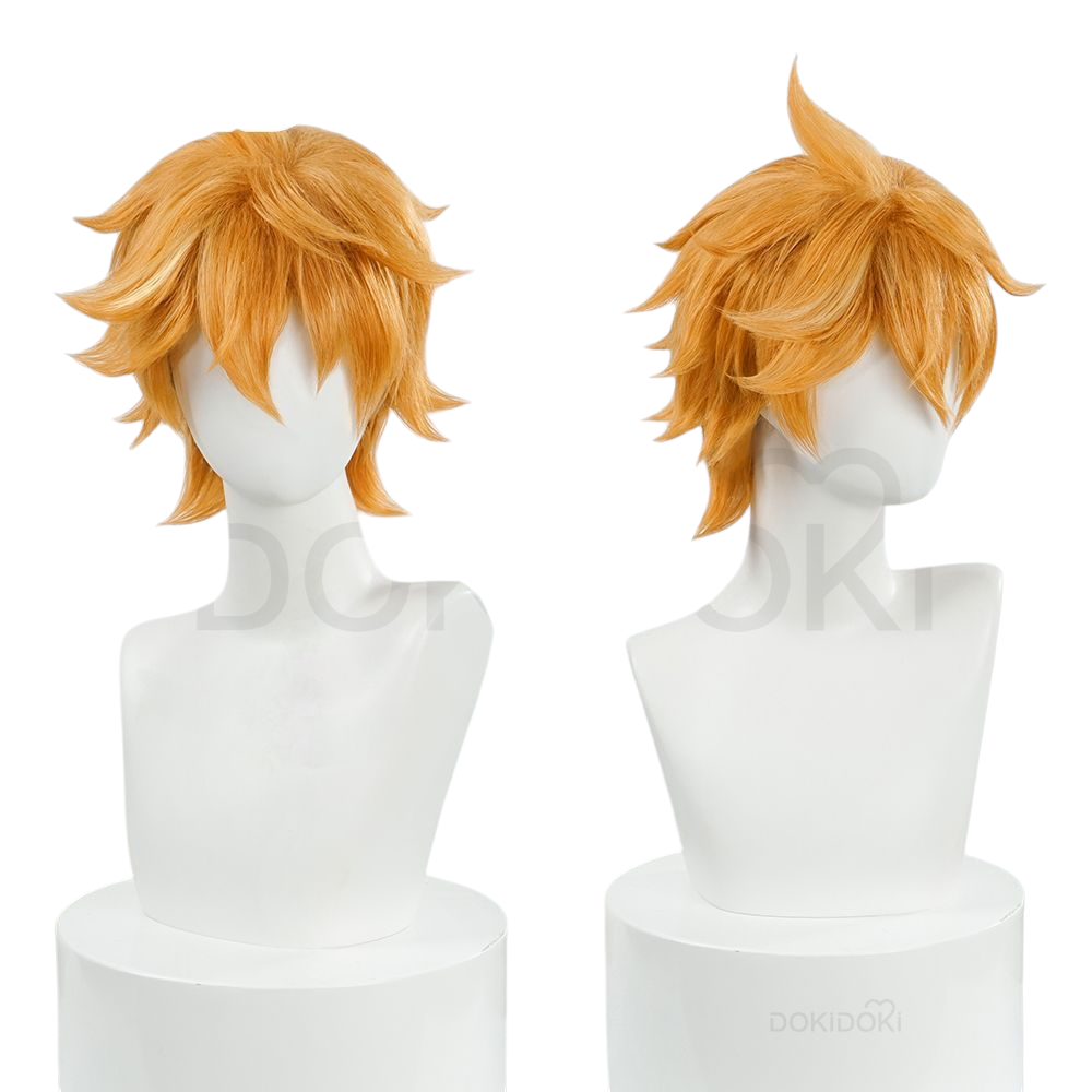 White Smoke Tartaglia (Childe) Cosplay Wig - Genshin Impact (Ginger Layered Short) (FEVERCOS)