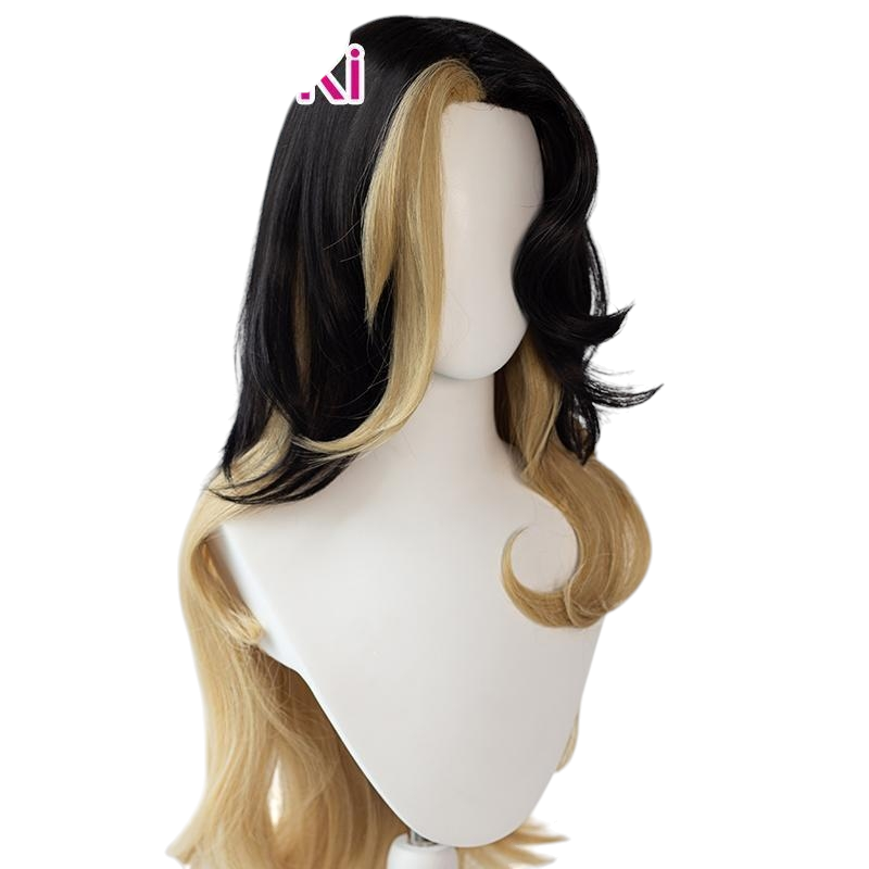 White Smoke Ahri (Coven Ver.) Cosplay Wig - League of Legends (Black-Gold Gradient) (FEVERCOS)