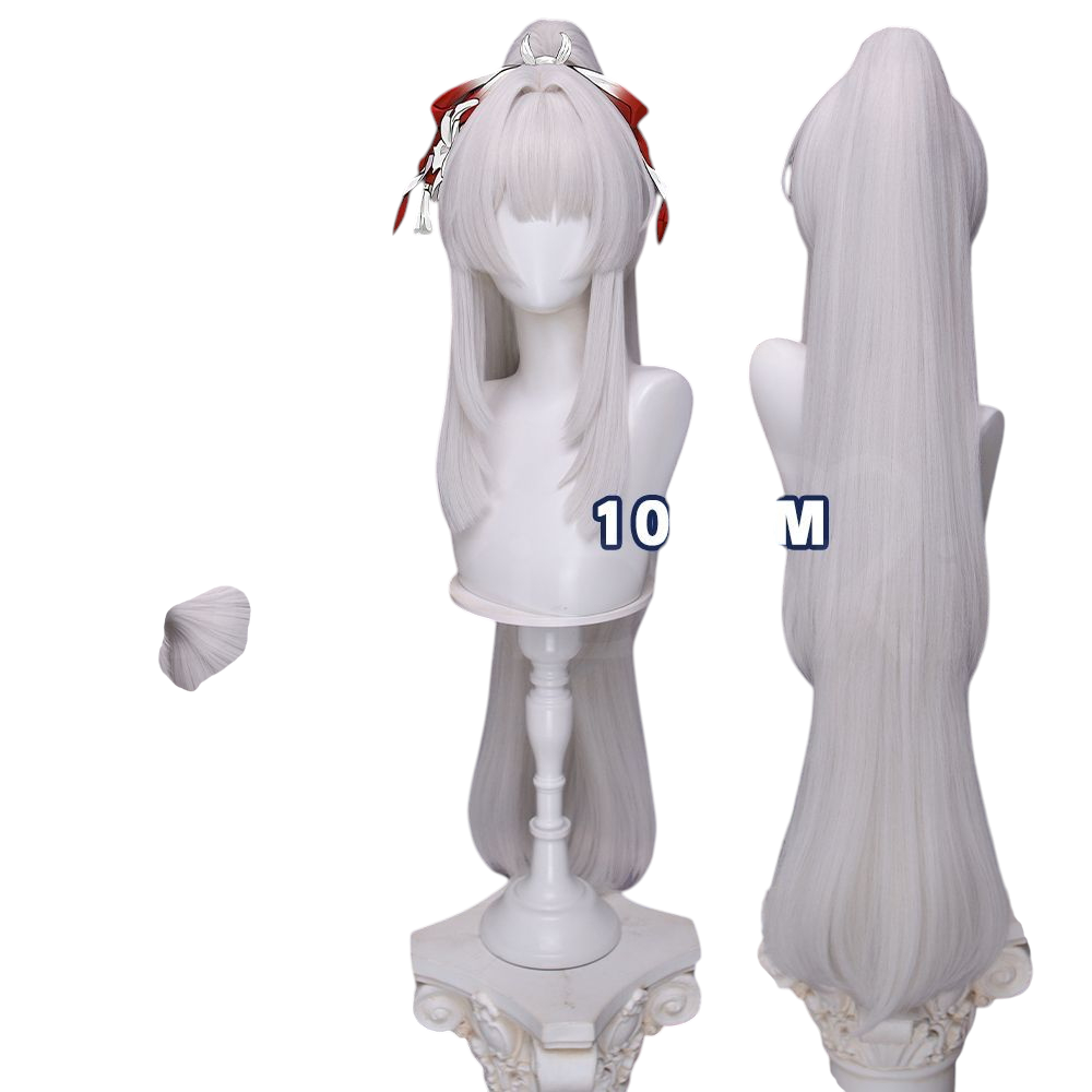 White Smoke Feixue (Hiyuki) Cosplay Wig - Wuthering Waves (Detachable Ponytail Scalp) (FEVERCOS)