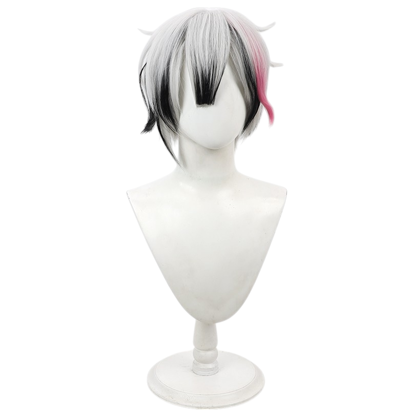White Smoke Berrien Cliane Cosplay Wig - Devil Butler with Black Cat (Black/White Highlight) (FEVERCOS)
