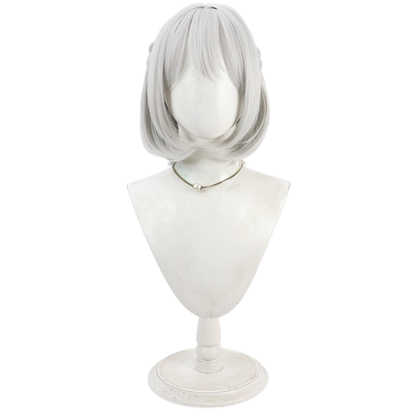 White Smoke Kaya Rinba Cosplay Wig - Gakuen Idolmaster (Integrated Twin Braids Scalp) (FEVERCOS)