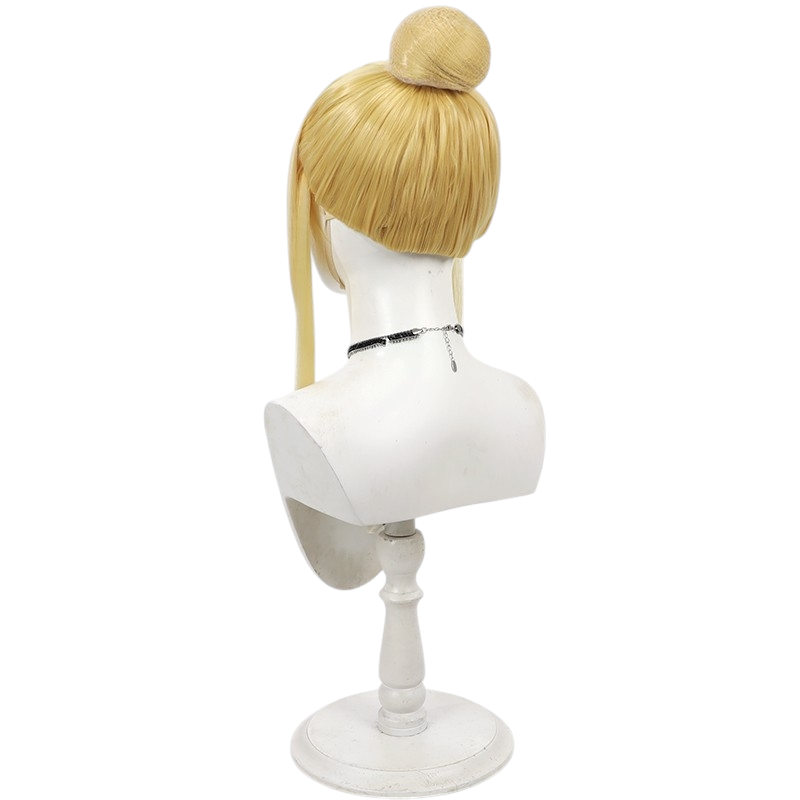 White Smoke Lucy Heartfilia (Updo Ver.) Cosplay Wig - Fairy Tail (Blonde Bun with Long Sideburns) (FEVERCOS)