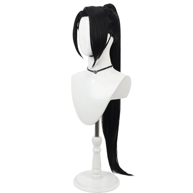 White Smoke Sage Cosplay Wig - Valorant (Black Split Ponytail) (FEVERCOS)