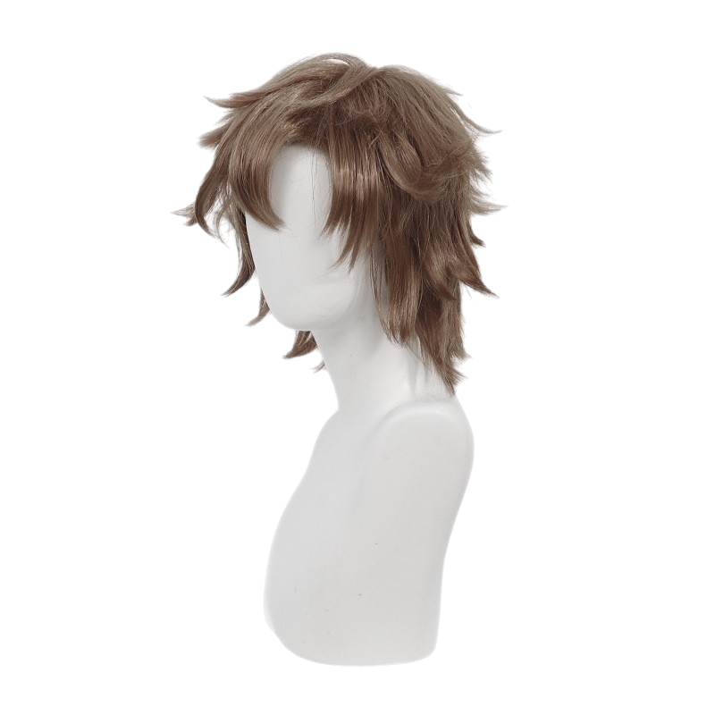White Smoke Finson Hunt (Dentist/Undead) Cosplay Wig - Identity V (Brown Teased Flipped) (FEVERCOS)