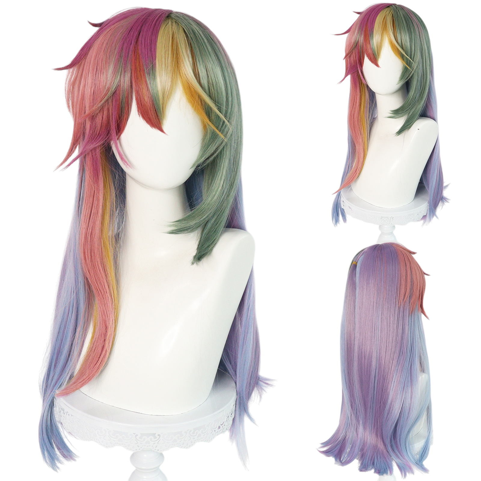 Light Gray Rainbow Dash Cosplay Wig - My Little Pony (Rainbow Long) (FEVERCOS)