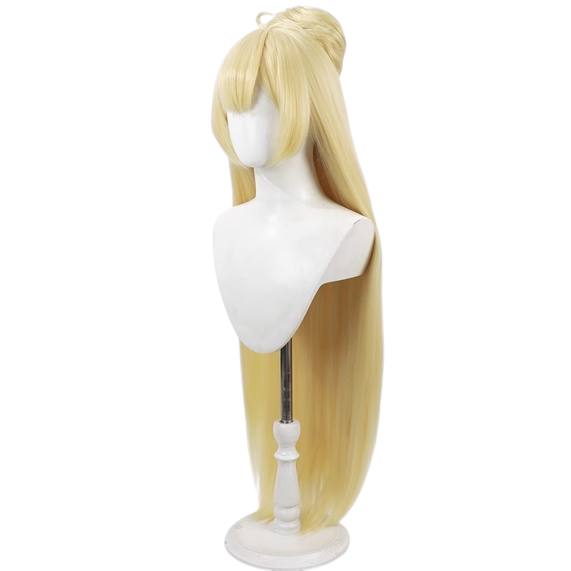 White Smoke Hime Shiratori Cosplay Wig - Aikatsu Stars! (Golden Blonde Curly) (FEVERCOS)
