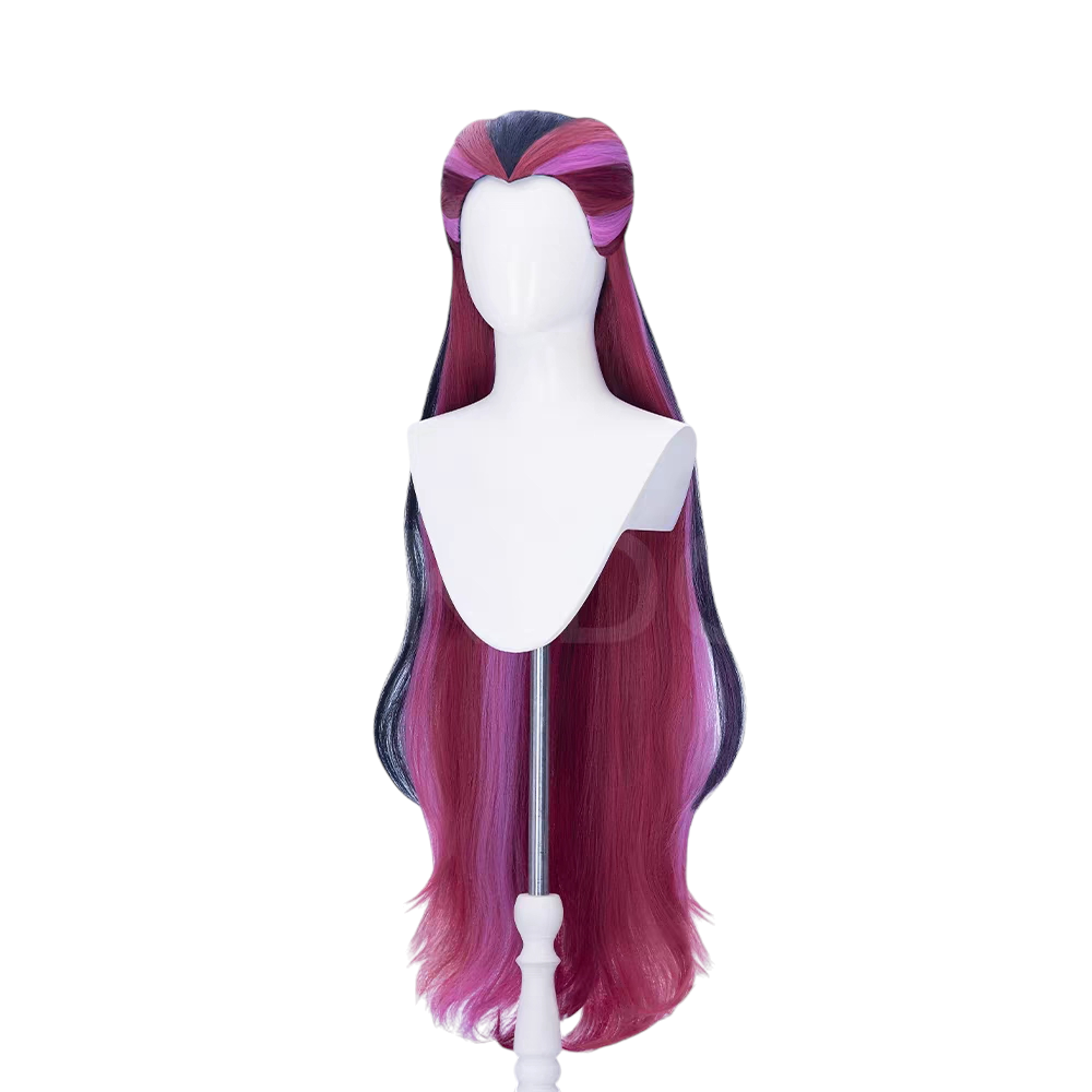 White Smoke Raven Queen Cosplay Wig - Ever After High (100cm Purple/Black/Silver Mix) (FEVERCOS)
