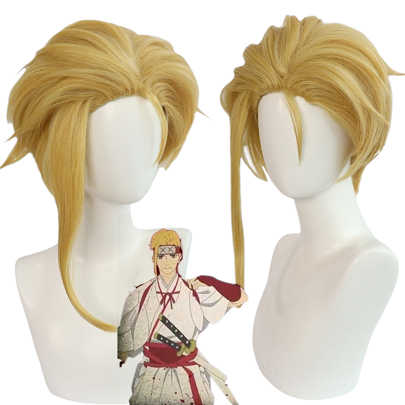 Light Gray Tenza Yamada Asaemon Cosplay Wig - Hell's Paradise (Blonde Flipped) (FEVERCOS)