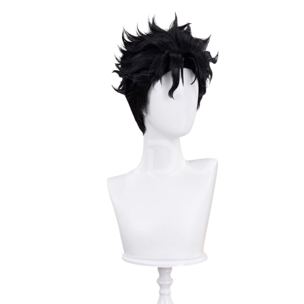 White Smoke Okarun (Ken Takakura) Cosplay Wig - Dandadan (Black Teased Spiky) (FEVERCOS)