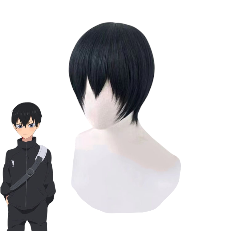 White Smoke Tobio Kageyama Cosplay Wig - Haikyuu!! (Natural Black Short) (FEVERCOS)