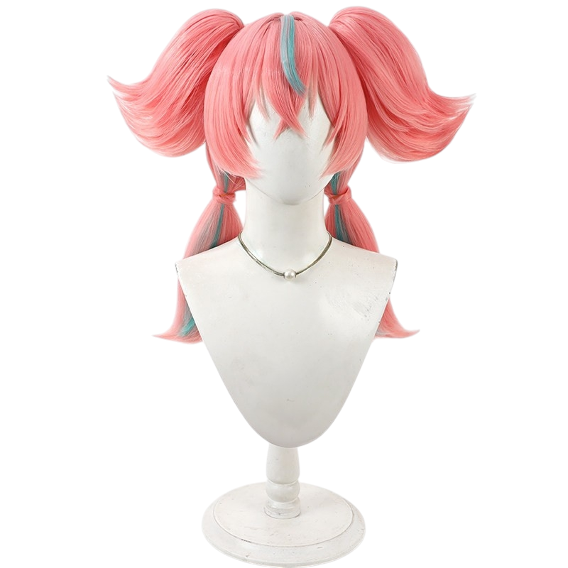 White Smoke Aria Cosplay Wig - Zenless Zone Zero (Pink Detachable Twin Tails) (FEVERCOS)