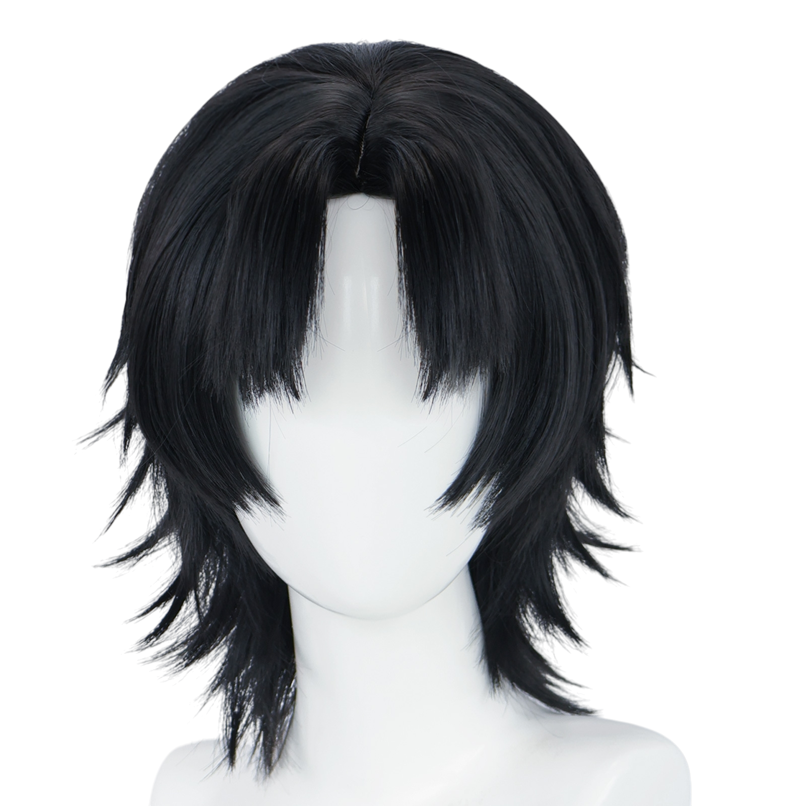 Dark Slate Gray Hei Xiazi (Black Glasses) Cosplay Wig - The Lost Tomb / DMBJ (Black Wolf Cut) (FEVERCOS)