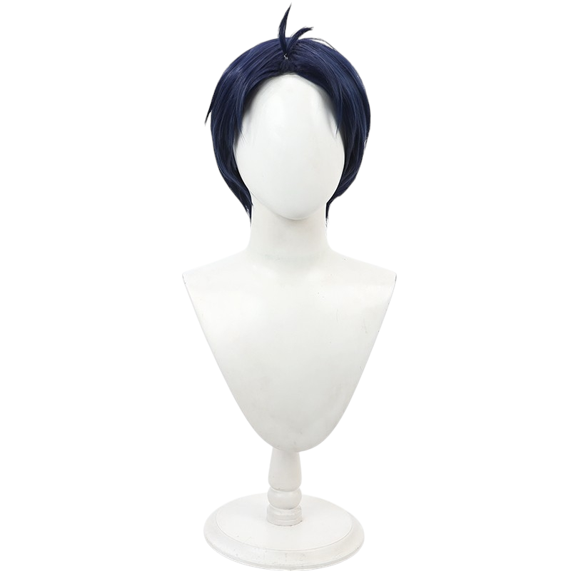 White Smoke Yuuki Wakura Cosplay Wig - Chained Soldier (Dark Blue Spiky) (FEVERCOS)