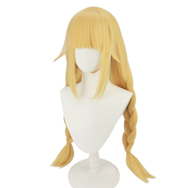 White Smoke Eiko Tsukimi Cosplay Wig - Ya Boy Kongming! (Golden Blonde Thick Braid) (FEVERCOS)