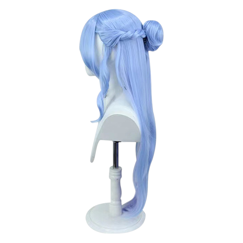 White Smoke Robin Cosplay Wig - Honkai: Star Rail (Fluffy Wavy Scalp Bun) (FEVERCOS)
