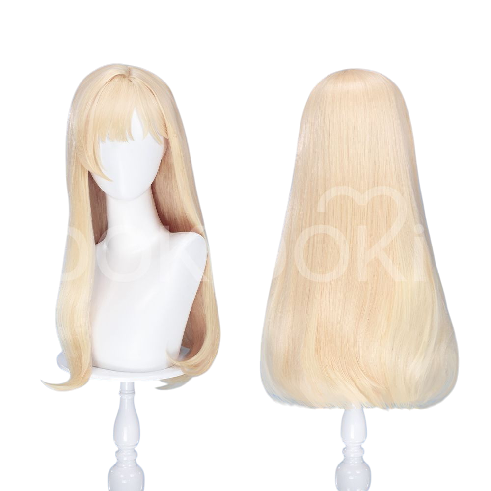 White Smoke Saki Ayase Cosplay Wig - Days with My Stepsister (60cm Light Blonde Scalp) (FEVERCOS)