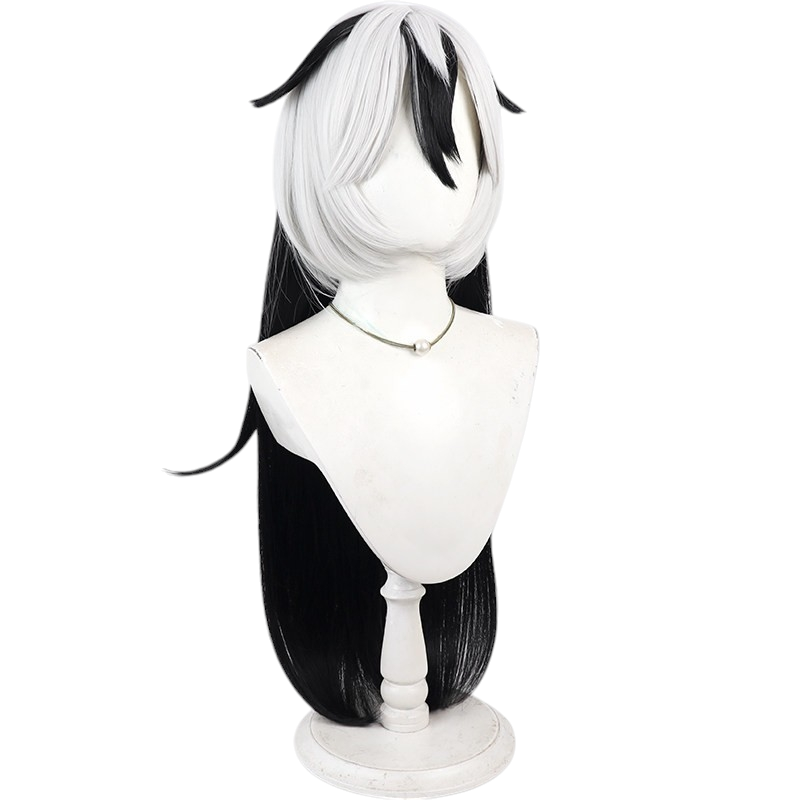 White Smoke Coralie 6626 Planck Cosplay Wig - Honkai Impact 3rd (Black with White Highlights) (FEVERCOS)