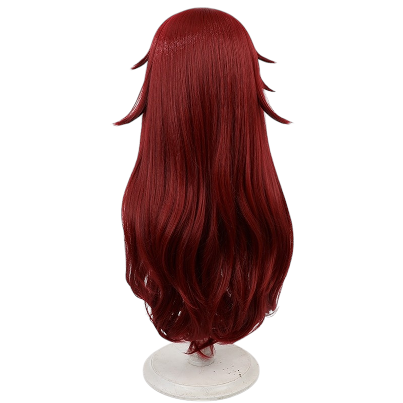 White Smoke Hwa Ryun Cosplay Wig - Tower of God (Wine Red Wavy Scalp) (FEVERCOS)