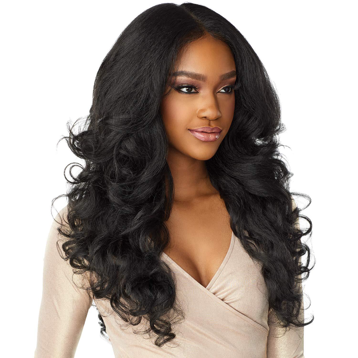 White Smoke Midnight Yaki Wavy Lace Wig - Runway Collection (Middle Part Curls) (FEVERCOS)