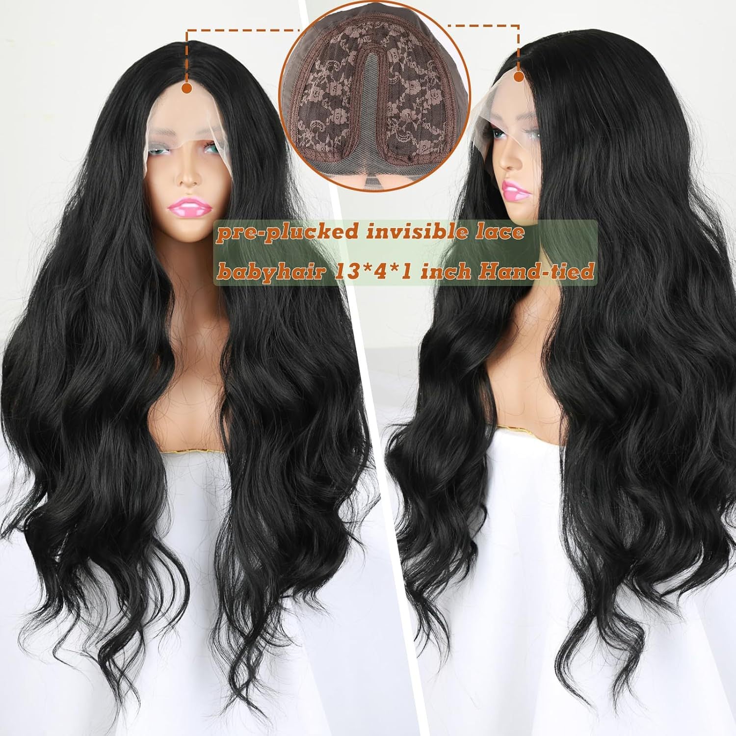 Dark Slate Gray Voluminous Deep Wave Lace Wig - Red Carpet Edit (13x4 T-Part) (FEVERCOS)
