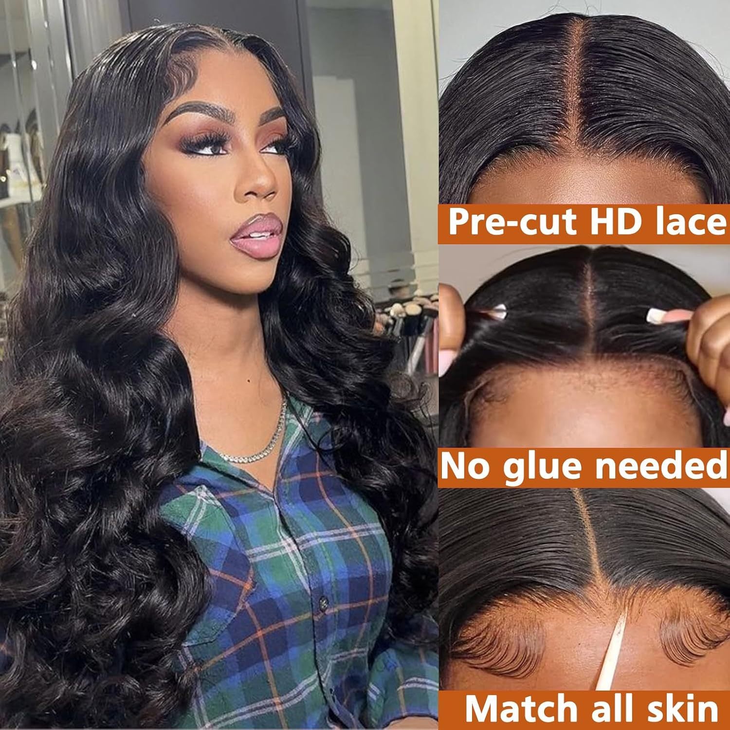 Dark Slate Gray Voluminous Deep Wave Lace Wig - Red Carpet Edit (13x4 T-Part) (FEVERCOS)