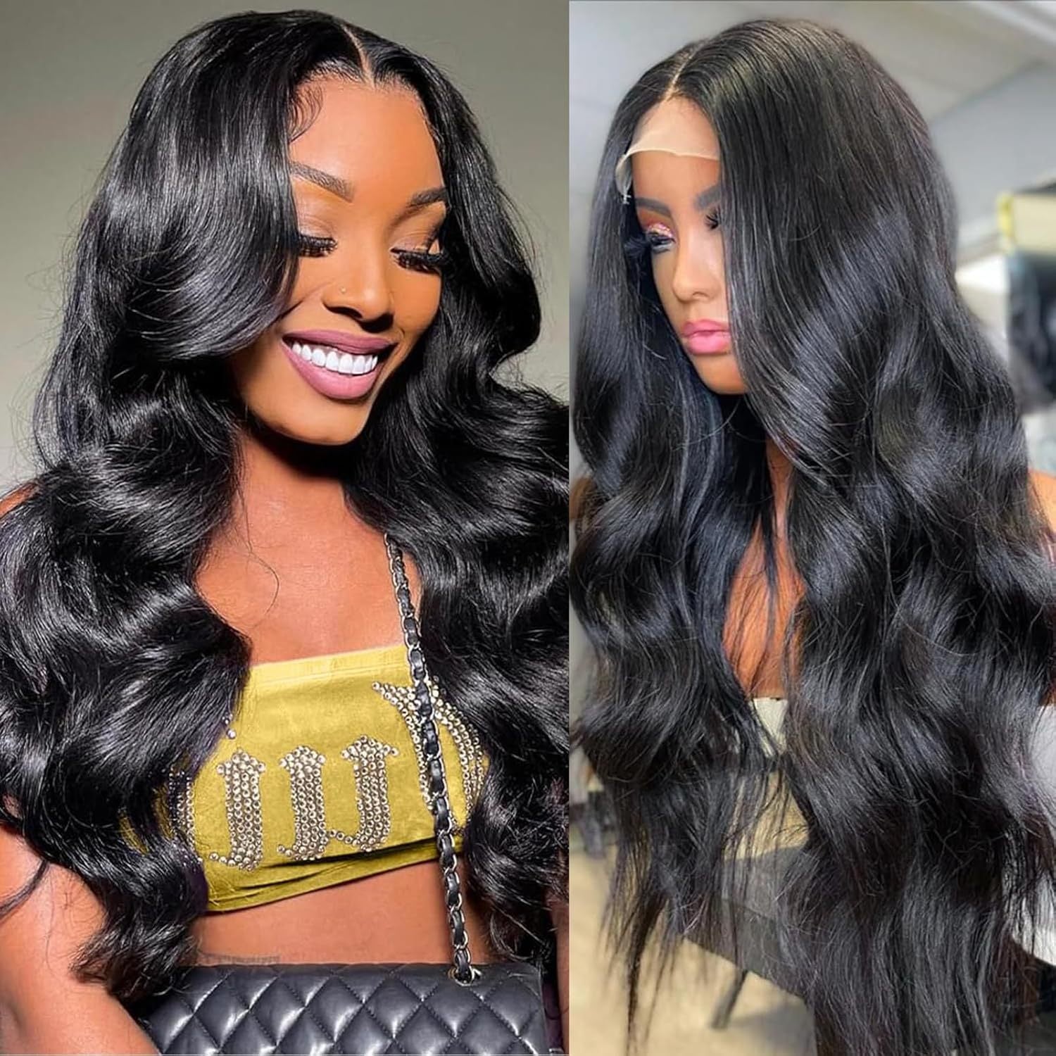 Dark Slate Gray Voluminous Deep Wave Lace Wig - Red Carpet Edit (13x4 T-Part) (FEVERCOS)