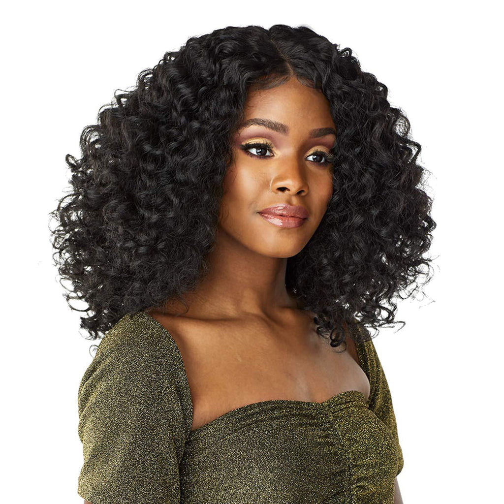 White Smoke Raven Kinky Coil Lace Bob - Street Culture (Middle Part T-Lace) (FEVERCOS)