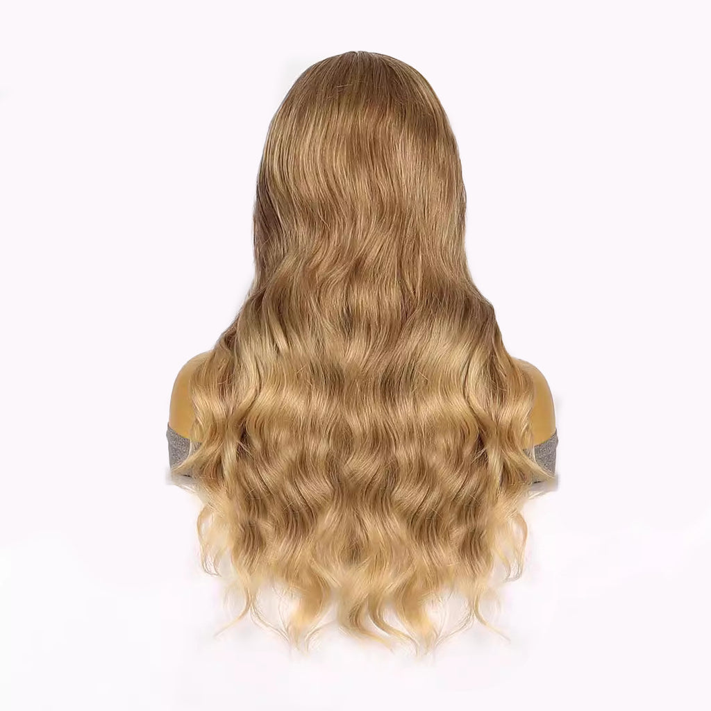 White Smoke Chestnut Brown Curly Lace Wig - Autumn Elegance (Long Waves) (FEVERCOS)