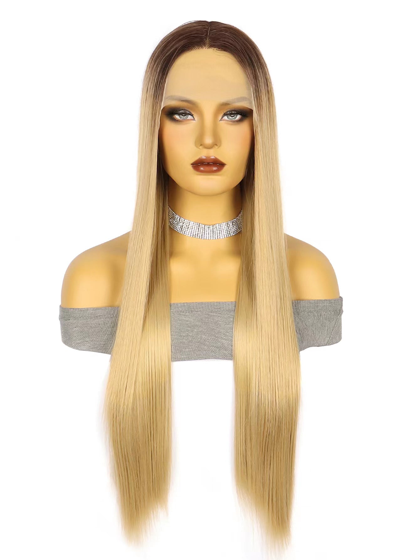 White Smoke Mocha Ombre Straight Lace Wig - Elite Lace Fronts (13x4x1 T-Part) (FEVERCOS)