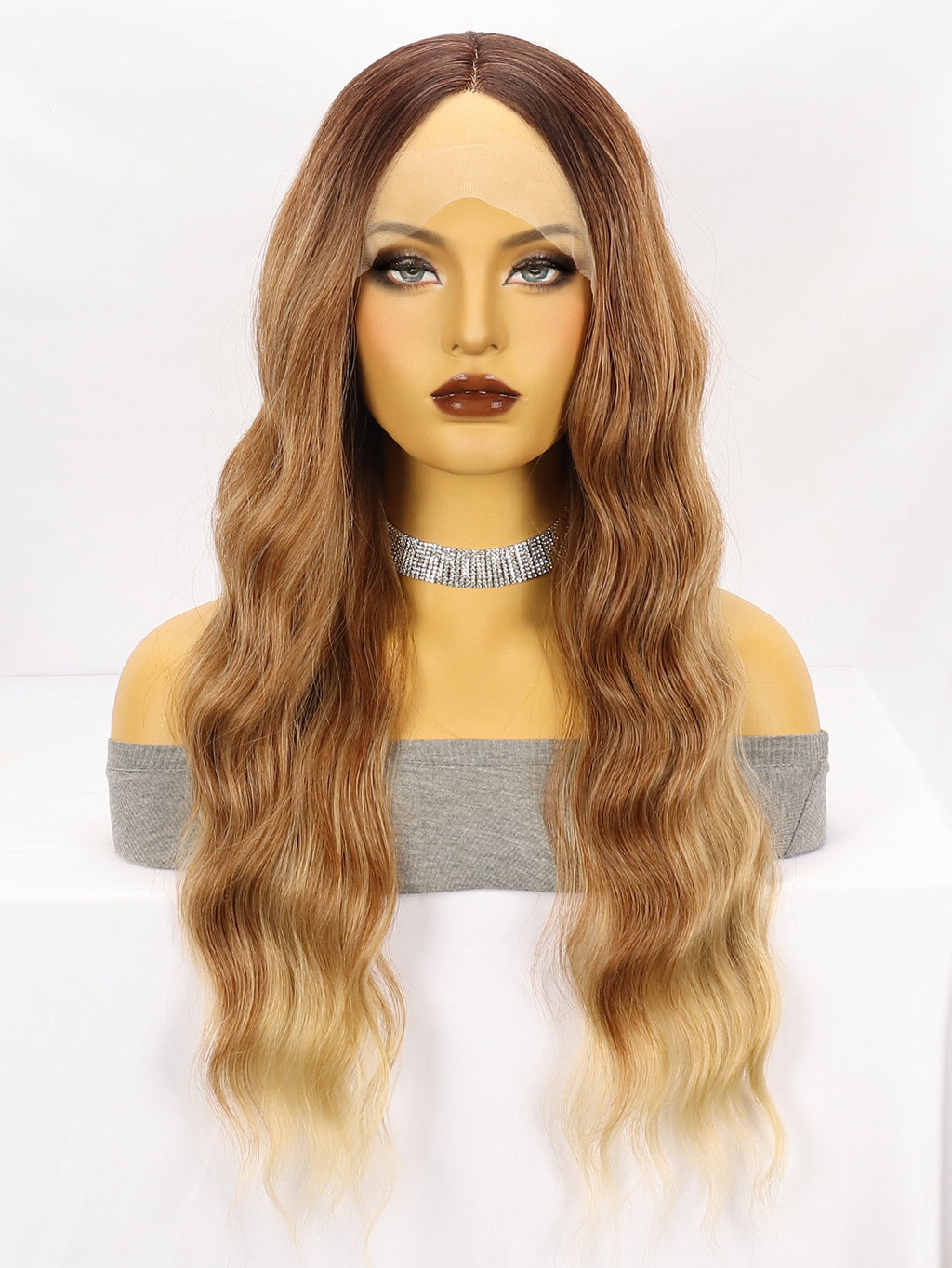Misty Rose Seamless Ombre Wavy Lace Wig - High Society (Hand-Tied Frontal) (FEVERCOS)