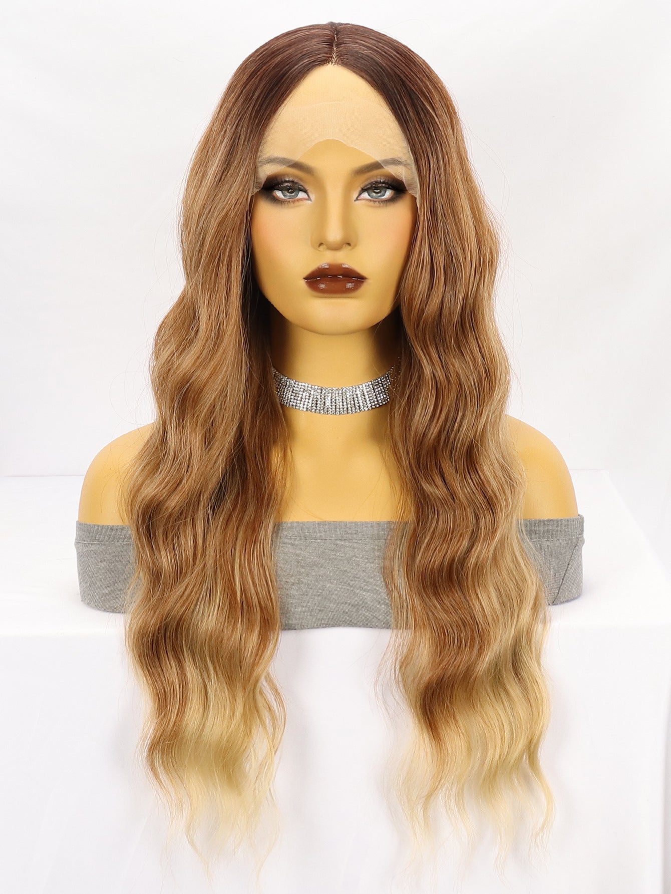 Misty Rose Seamless Ombre Wavy Lace Wig - High Society (Hand-Tied Frontal) (FEVERCOS)