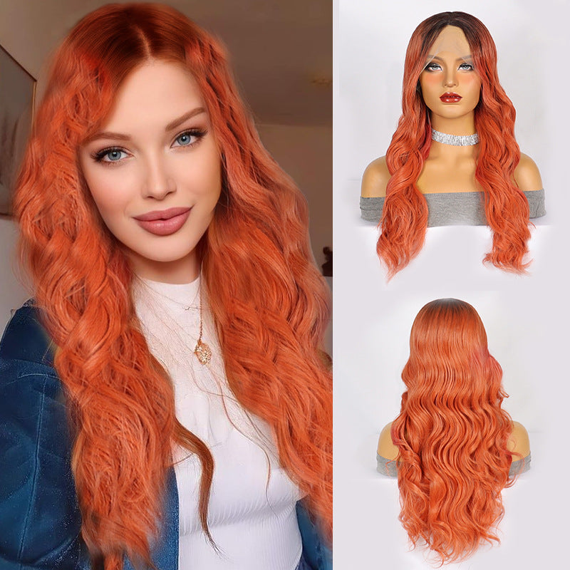 Lavender Vivid Orange Body Wave Lace Wig - Festival Siren (T-Part Long) (FEVERCOS)