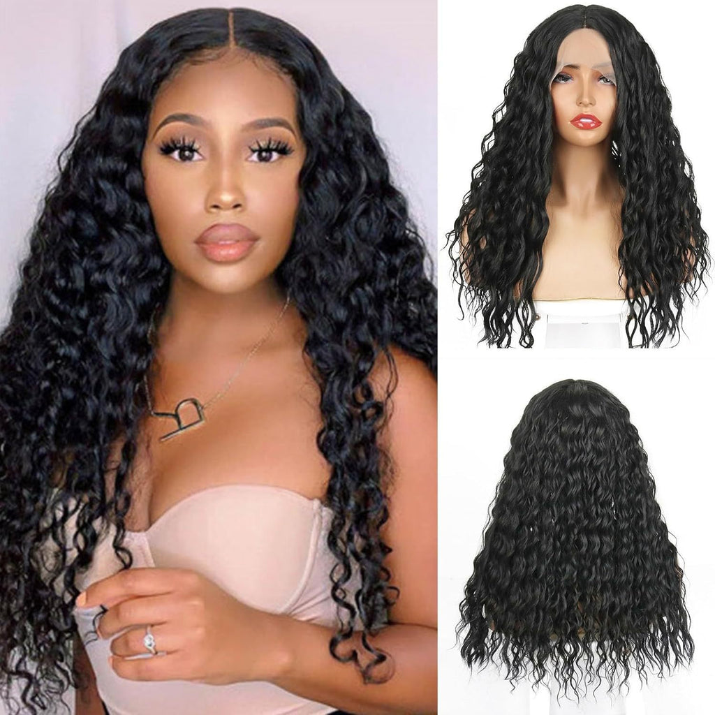 White Smoke Midnight Deep Wave Lace Wig - Elite Fronts (13x4 Long Curls) (FEVERCOS)