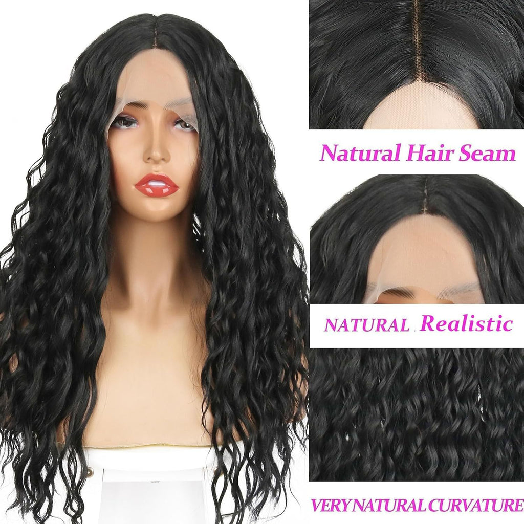 White Smoke Midnight Deep Wave Lace Wig - Elite Fronts (13x4 Long Curls) (FEVERCOS)