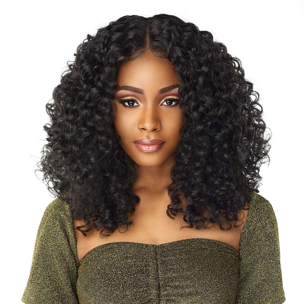 White Smoke Raven Kinky Coil Lace Bob - Street Culture (Middle Part T-Lace) (FEVERCOS)