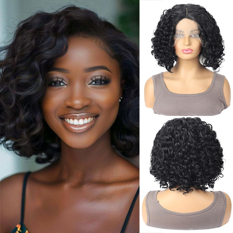 White Smoke Ebony Afro Kinky Lace Bob - Urban Streetwear (13x4 Middle Part) (FEVERCOS)