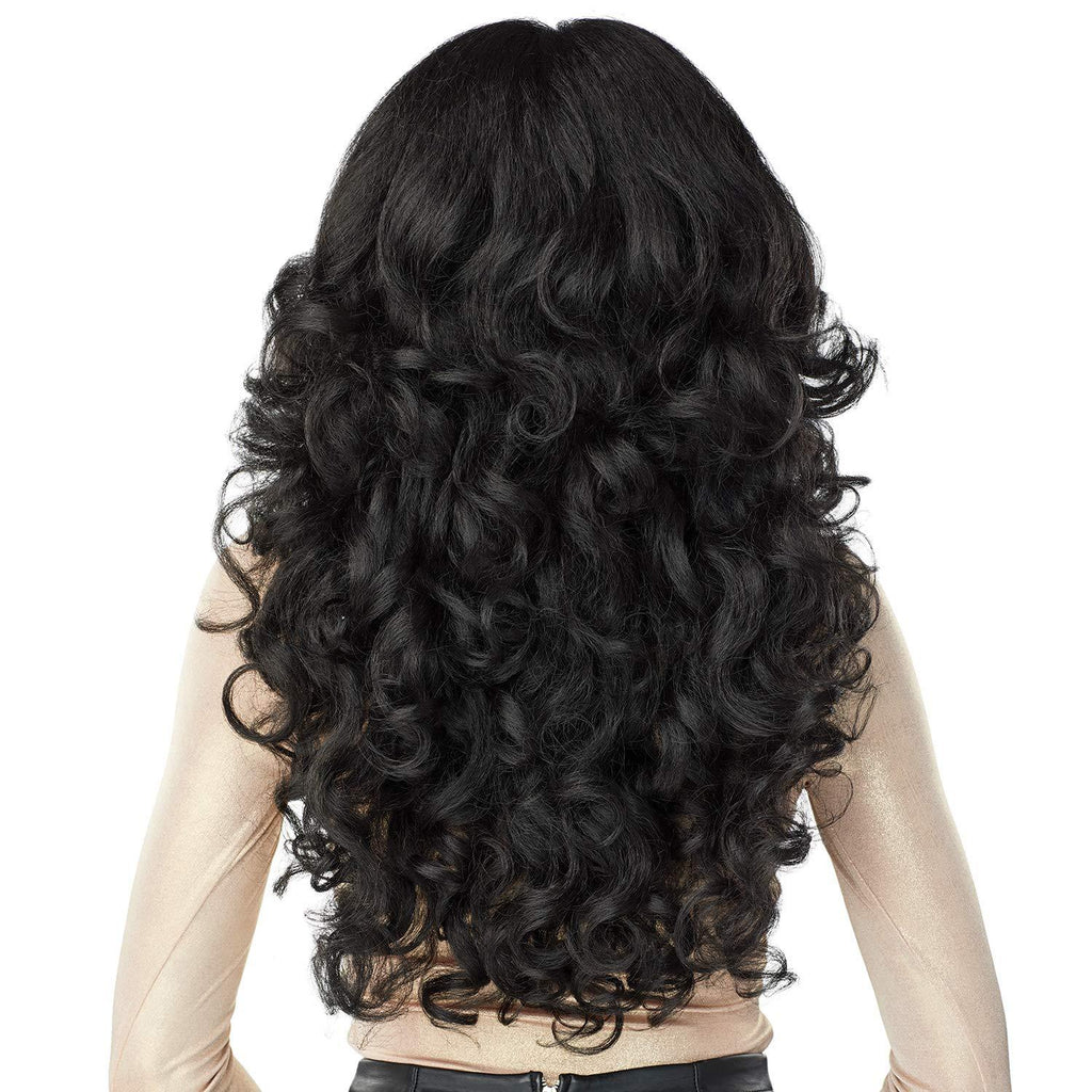 White Smoke Midnight Yaki Wavy Lace Wig - Runway Collection (Middle Part Curls) (FEVERCOS)