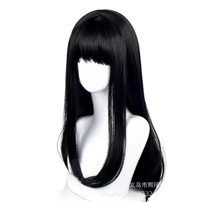 White Smoke Asa Mitaka / Yoru Cosplay Wig - Chainsaw Man Part 2 (Black Twin Tails/Loose) (FEVERCOS)