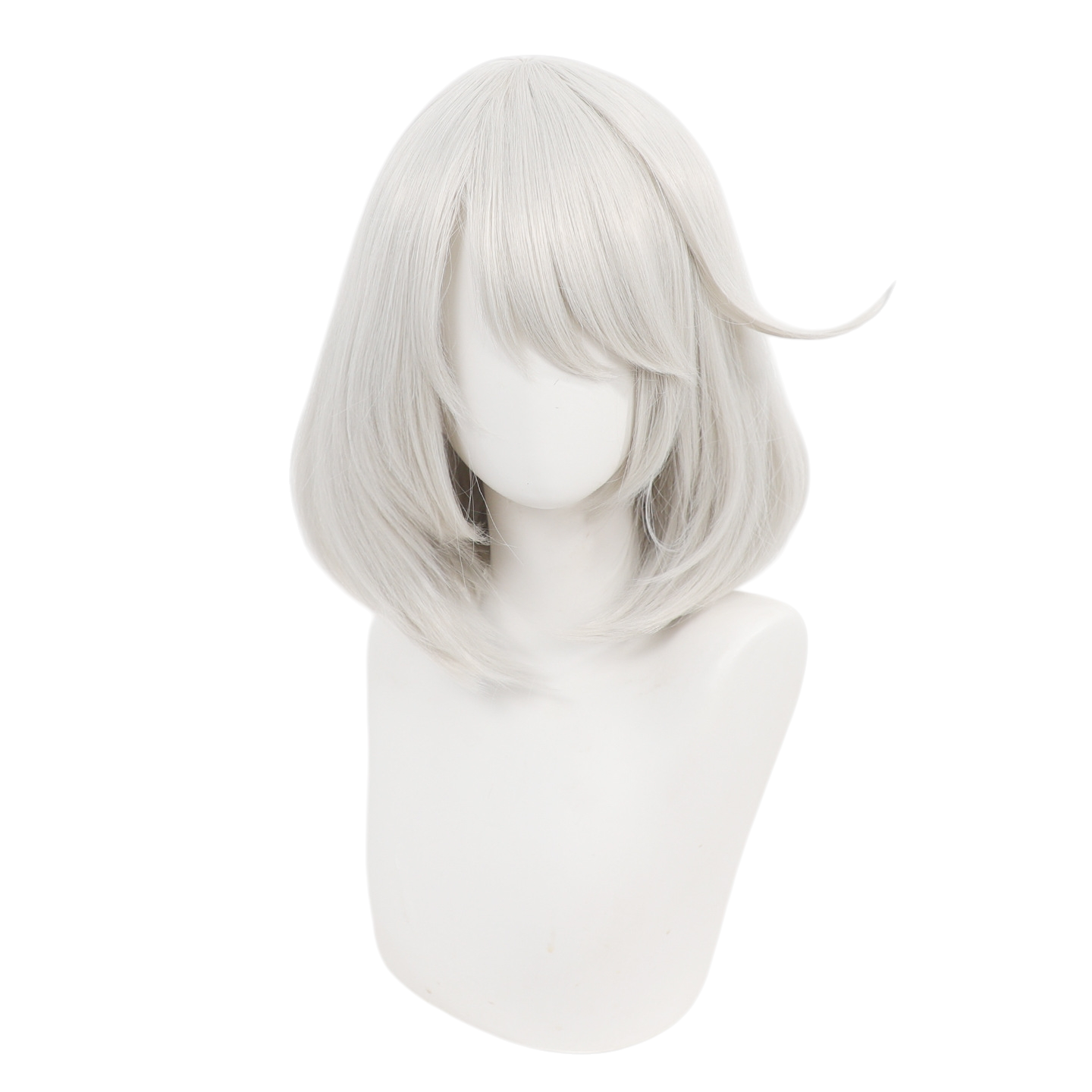 White Smoke Elphelt Valentine Cosplay Wig - Guilty Gear (Silver Bob Scalp) (FEVERCOS)
