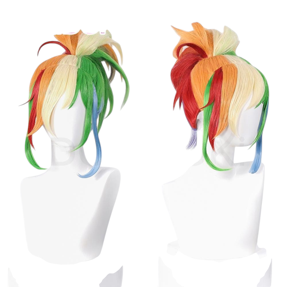 White Smoke Rainbow Dash Cosplay Wig - My Little Pony (Multicolor Rainbow Layers) (FEVERCOS)