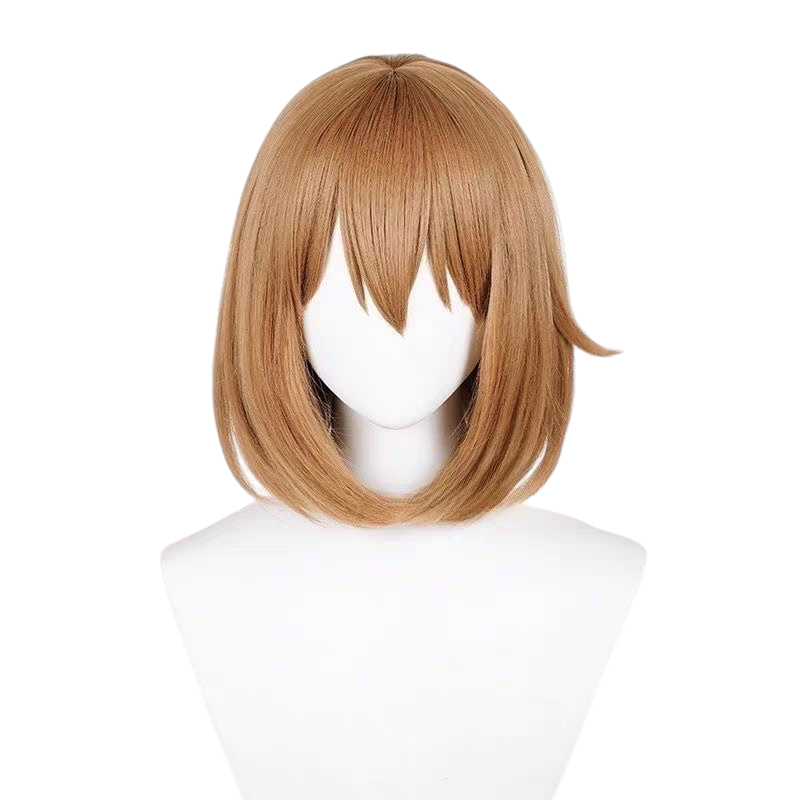 White Smoke Yui Hirasawa Cosplay Wig - K-ON! (Brown Bob Styled) (FEVERCOS)