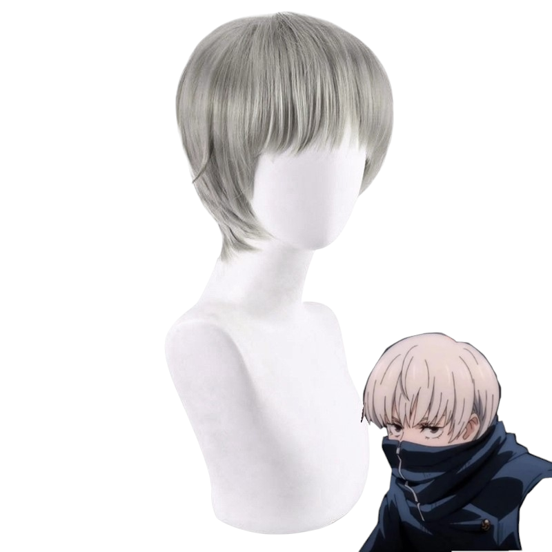 White Smoke Toge Inumaki Cosplay Wig - Jujutsu Kaisen (Ash Blonde Flipped) (FEVERCOS)