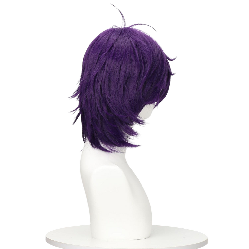 White Smoke Narancia Ghirga Cosplay Wig - JoJo's Bizarre Adventure (Purple Messy Short) (FEVERCOS)